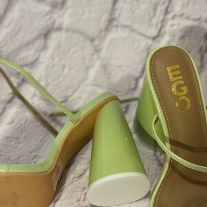 EGO Light Green Strappy Heels